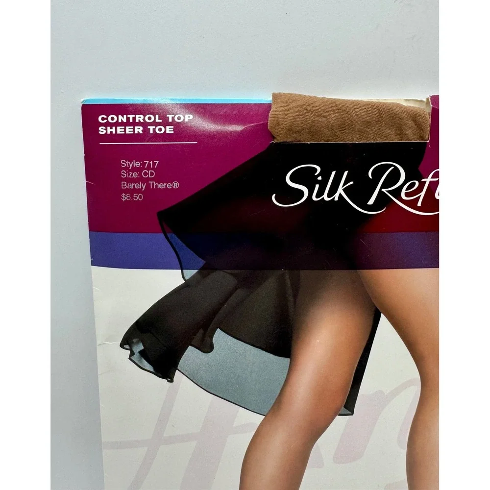 Hanes Silk Reflections Pantyhose CD Barely There Control Top Sheer‎ Toe 717 New